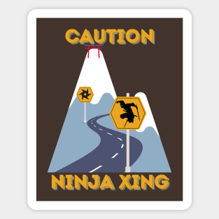 Caution: Ninja Crossing - Funny Ninja Magnet